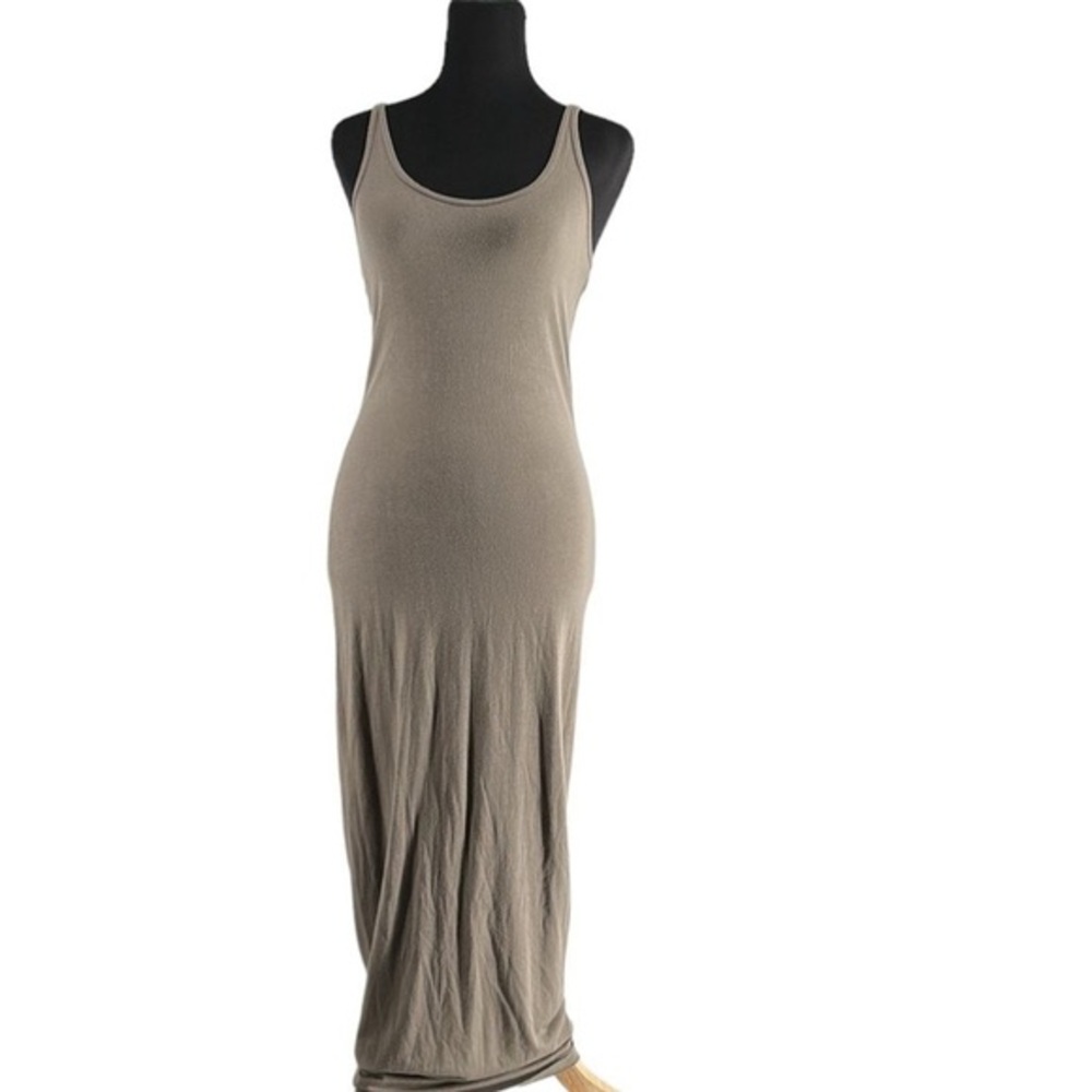 Aritzia Babaton Freddie Tank dress midi khaki green stretch lounge summer sz sm